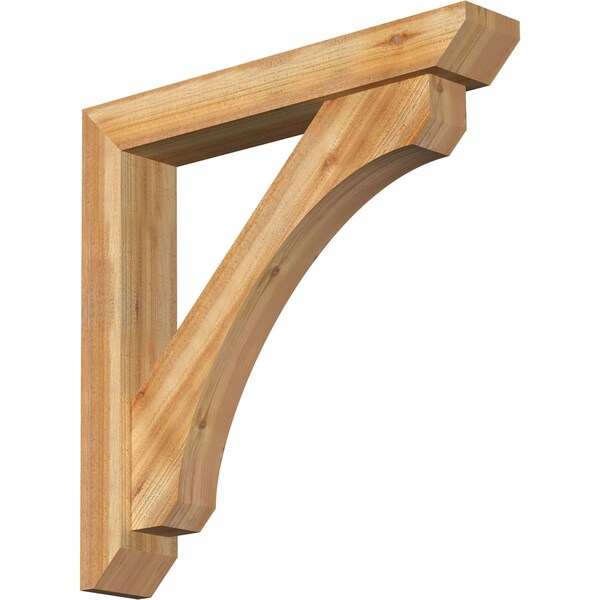 Ekena Millwork Legacy Slat Rough Sawn Bracket w/ Offset Brace, Western Red Cedar, 6"W x 36"D x 36"H BKT0604X36X36LEC06RWR - main